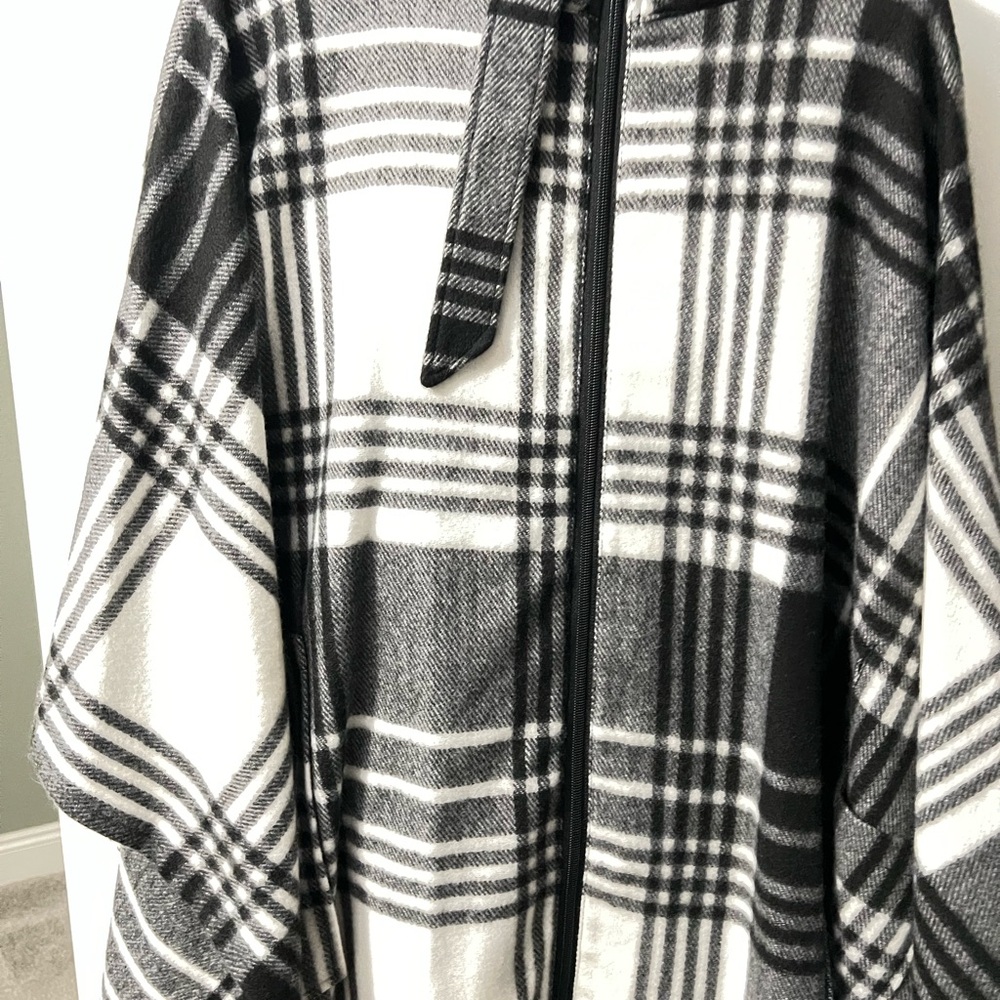 Black and White Plaid Cape